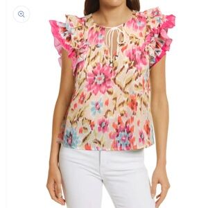 House of Harlow 1960 Zoey Ruffle Peasant Blouse